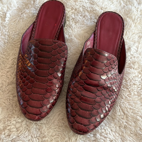 Michael Kors burgundy Natasha snake print mules - Picture 6 of 7